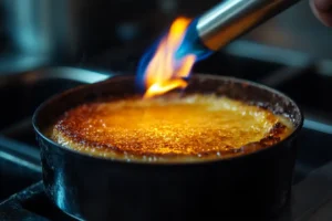 Torch Caramelizing Brulee Sugar