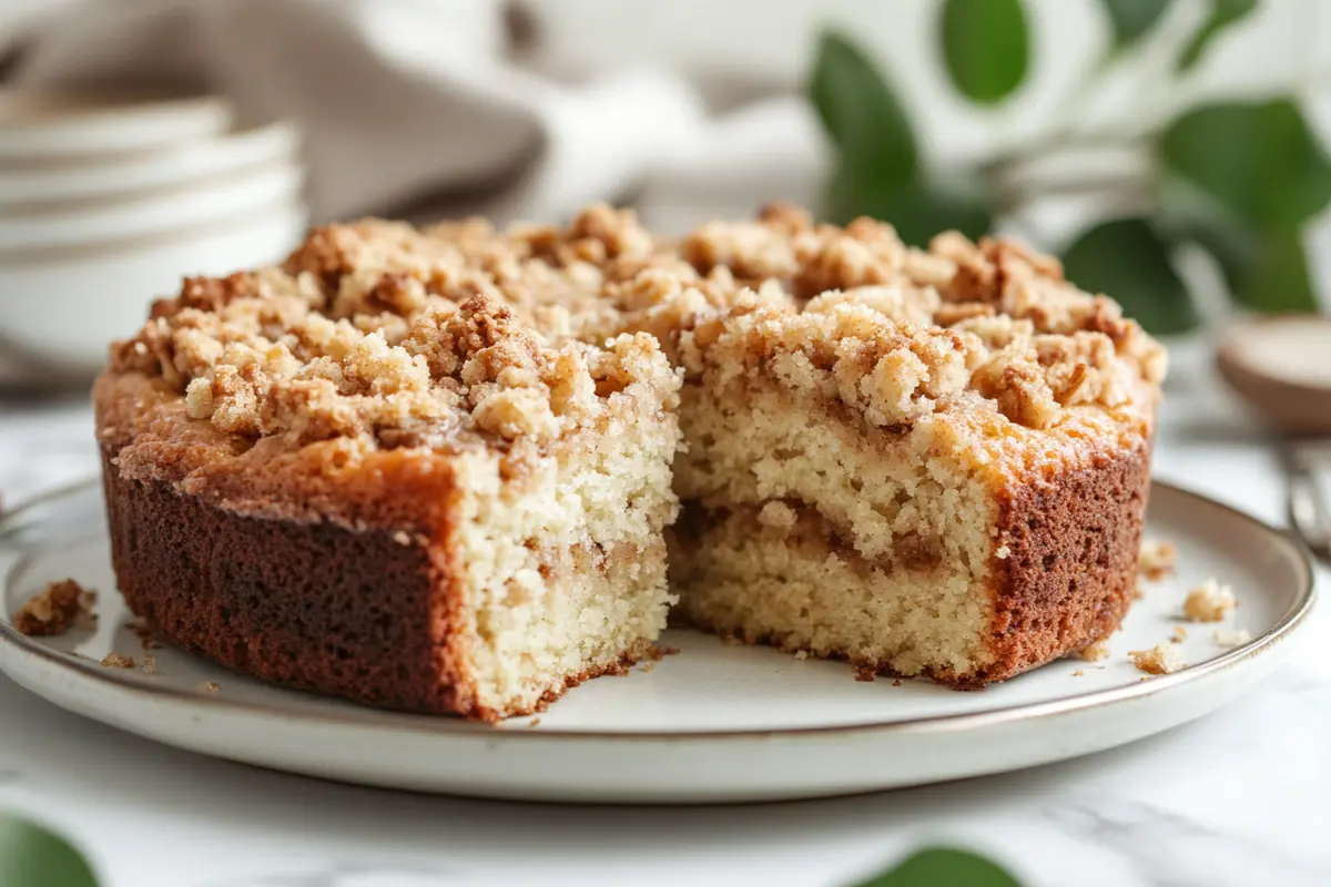 Sliced Coffee Cake with Oatmeal Streusel